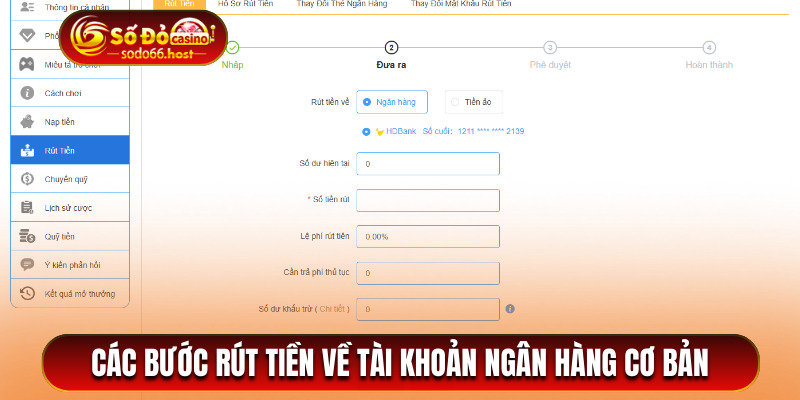 Các bước rút tiền về tài khoản ngân hàng cơ bản